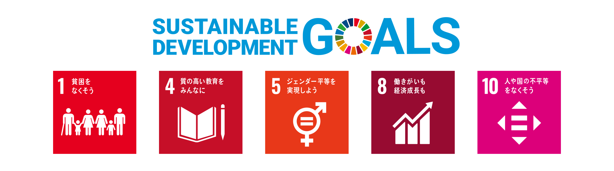 SDGsで取り組まれている17の大きな目標のうち、下記の5項目に連動したプロジェクト